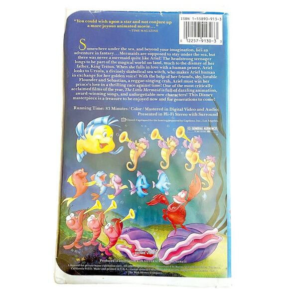 Vintage DISNEY THE LITTLE MERMAID BANNED COVER 1989 VHS The Classics - Picture 3 of 12